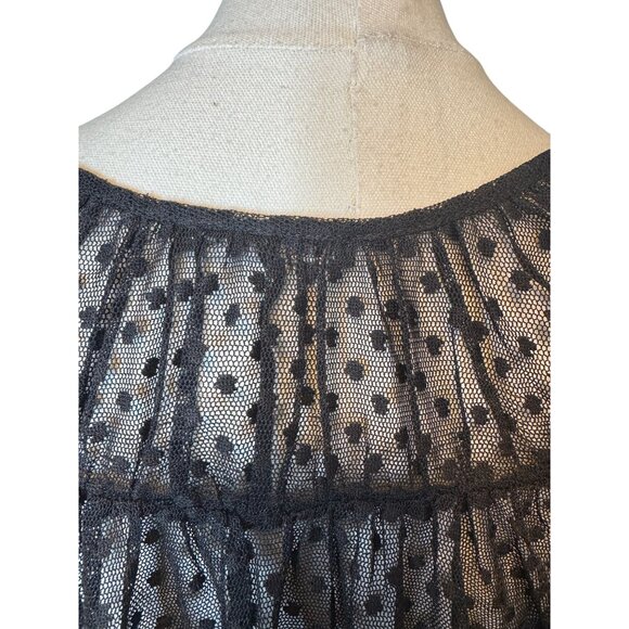 2/$30 ZARA M Black Sheer Polka Dot Blouse - Picture 10 of 16